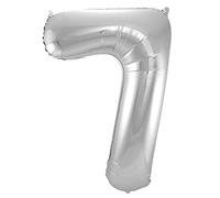Folat 63177 Ballon Aluminium Numéro Chiffre 7 argenté-Environ 86 cm-héliumballon pour Date, Anniversaire, Décoration, 8714572631778, Silber