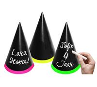 Folat 63704 Party Hats for Writing - Pack of 6 Unisex Adult, Multi-Coloured