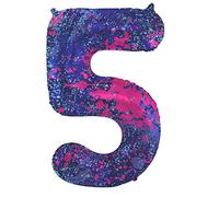 Folat 63905 Ballon Aluminium Numéro Chiffre 5 Paint Splash 86 cm-héliumballon pour Date, Anniversaire, Décoration, Coloré