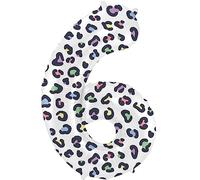 Folat 63916 Ballon Aluminium Numéro Chiffre 6 Bright Panther 86 cm-héliumballon pour Date, Anniversaire, Décoration, Coloré
