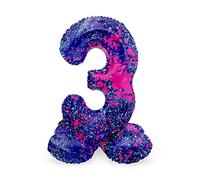 Folat 63923 Ballon Aluminium Numéro avec base Chiffre 3 Paint Splash 72 cm-Pour Date, Anniversaire, Décoration, pas besoin d'hélium, Coloré