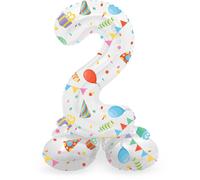 Folat 63962 Luftballon Geburtstag Stehender Ziffer 2 Joyful Party Weiß mit Gesch