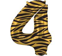 Folat 64164 Ballon Aluminium Numéro Chiffre 4 Tiger Chic 86 cm - héliumballon pour Date d'anniversaire, Anniversaire, Décoration