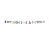 Folat 65709 Bannière lettre 'Welkom Sint en Pieten-1,5 mètres-Sinterklaas, Saint Nicolas Décoration pour les enfants, Multicolore