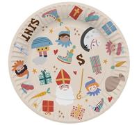 Folat 65711 Assiettes - Sint et Pieten - 18 cm - 8 pièces - Sinterklaas, Saint Nicolas Décoration pour les enfants
