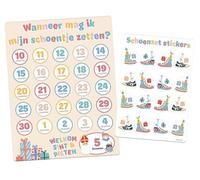 Folat 65719 Calendrier compte à rebours 'Quand puis-je mettre ma chaussure ' -Sint and Pieten-Sinterklaas, Saint Nicolas Décoration pour les enfants, Multicolore
