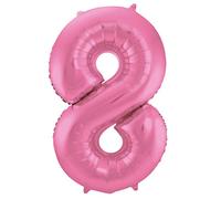 Folat 65908 Ballon Aluminium Numéro Chiffre 8 métallique Rose 86 cm - héliumballon pour Date d'anniversaire, Anniversaire, Décoration