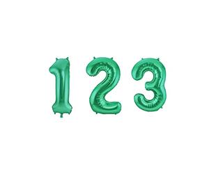 Folat 65910 Ballon Aluminium Numéro Chiffre 0 mate métallique vert 86 cm - héliumballon pour Date d'anniversaire, Anniversaire, Décoration