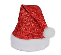Folat 66096 Chapeau Noël Rouge Pailleté Une Taille - Deguisement pour la Fête de Noel Christmas