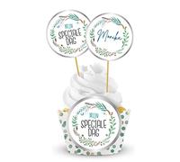 Folat 66956 Set de décoration pour cupcakes 'Mijn Speciale Dag' -12 pièces, Multicolore