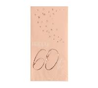 Folat 67260 Serviettes Elegant Lush Blush 60 Ans 33x33cm - 10 pièces