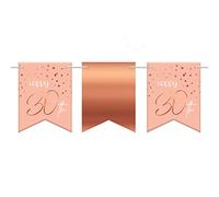 Folat 67430 Guirlande de Fanions Elegant Lush Blush 30 Ans - 6 mètres