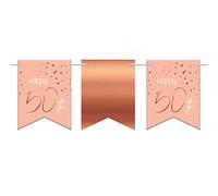 Folat 67450 Guirlande de Fanions Elegant Lush Blush 50 Ans - 6 mètres