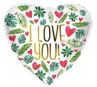 Folat 67951 Ballon en aluminium en forme de coeur I Love You - 45 cm