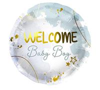 Folat 67953 Ballon en aluminium Welcome Baby Boy Bleu - 45 cm