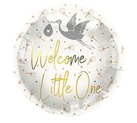 Folat 67959 Ballon en aluminium Welcome Little One Cigogne - 45 cm