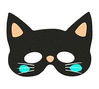 Folat 67990 Masque noir-Happy Halloween, Chat, Taille unique