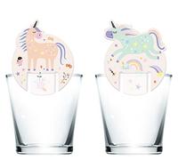 Folat 68309 Marqueurs en verre Unicorns & Rainbows-6 pièces, Multicolore