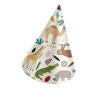 Folat 68329 Chapeaux de fête Papier Zoo Party-6 pièces, Multicolore