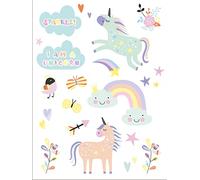 Folat 68361 Tatouages Unicorns & Rainbows, Multicolore