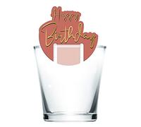Folat 68501 Golden Dusk Happy Birthday 12 pièces-Marqueurs de Charme pour Coupe en Verre Bouteilles à Cocktail au Champagne, Joyeux Anniversaire, Rose