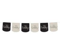 Folat 68685 Décoration d'anniversaire Noir, Crème, Champagne Or - Drapeau Fanion - Crème Noir - 6 mètre - Une décoration Happy Birthday chic et charmante