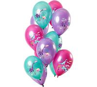 Folat 68871 Ballons Dinosaure Violet Métallique 30cm - 12 piècesLatex Ballons convient á Hélium pour Décoration de Fête