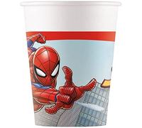 Procos Gobelets en carton Spiderman Crime Fighter Recyclable Lot de 8 Blanc