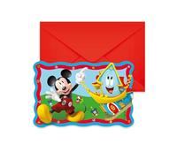 Procos- Folat 93939P Invitations FSC Mickey Mouse-6 pièces, Multicolore