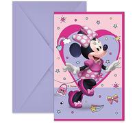 Procos- Folat 93942P Invitations FSC Minnie Mouse-6 pièces, Multicolore