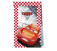 Procos- Folat 94077P Disney 4 pièces Multicolore Traiter Bonbons Goodie Cadeau Sacs d'enfants, Fête d'anniversaire Cars Thème Parti Décoration, 22x13 cm