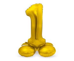 Folat - Ballon Aluminium avec base Chiffre 1 Doré - 72 cm