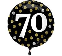 Folat - Ballon aluminium brillant noir 70 ans - 45cm