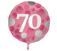 Folat - Ballon aluminium brillant rose 70 ans - 45cm