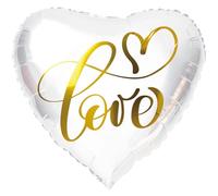 Folat- Ballon Aluminium en Forme de Coeur Blanc 'Love', 62987, White