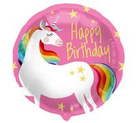 Folat-Ballon aluminium 'Happy Birthday' Licorne Rose, 62995