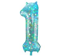 Folat - Ballon aluminium numéro 1 Galactic Aqua - 101 cm
