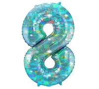 Folat - Ballon aluminium numéro 8 Galactic Aqua - 101 cm