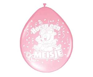 Folat Ballon de Naissances Hoera een Meisje 30cm - 8 pièces