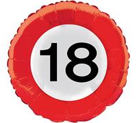 Folat Ballon en Aluminium 18 Ans Motif Panneau de signalisation 46 cm