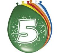 Folat Ballon gonflable chiffre 5 Multicolore Ballons d'anniversaire 8 pcs Décoration Ballons Party Multicolore G