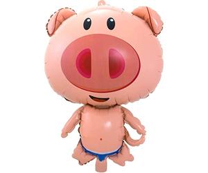 Folat - Ballon Gonflé à l'hélium Cochon Rose - 52 X 78cm