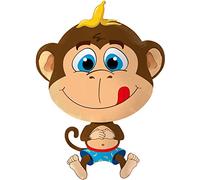 Folat - Ballon Gonflé à l'hélium Singe Effronté - 79 X 57 cm