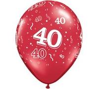 Folat ballons 40 ans 28 cm latex rouge 25 pièces Rood