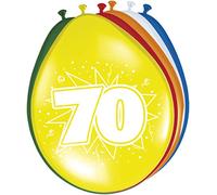 Folat 8 ballons d'anniversaire Chiffre 70 Multicolore Multicolore