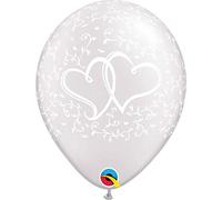 Folat - Ballons blancs avec coeurs perle 28 cm - 25 pièces