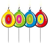 Folat Ballons Bougie Anniversaire Chiffre 0, Cire, Multicolore