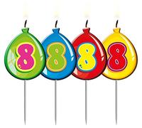 Folat Ballons Bougie Anniversaire Chiffre 8, Cire, Multicolore