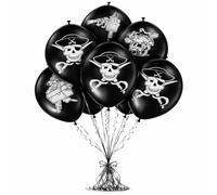 Folat Ballons Pirate – 8 pièces Noir Taille Unique