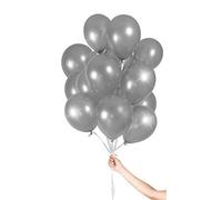 Folat - Ballons en argent avec ruban 23cm - 30 pièces